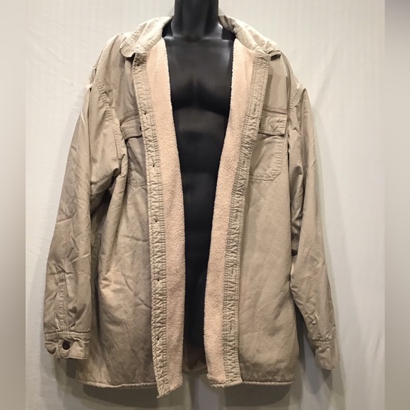 Levis Mens Fleece Lined Shirt Jacket Size 3XL Canvas Chore Barn Shacket Grunge - Picture 6 of 16